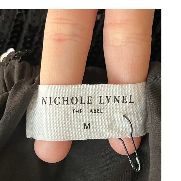 Nichole Lynel The Label skirt sequin bubble black Medium M - Picture 3 of 3